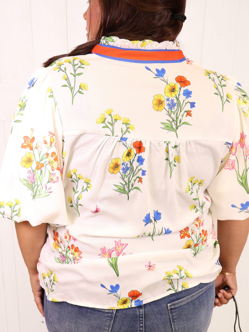 Ivory Floral Top