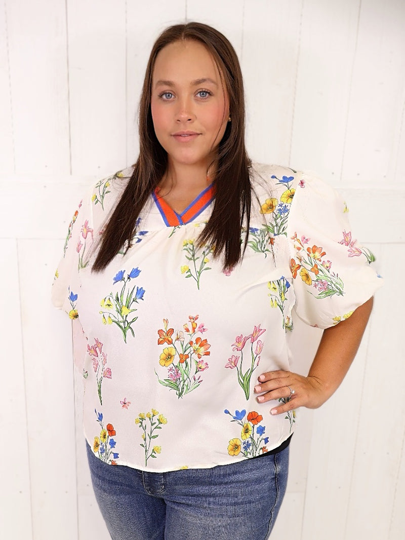 Ivory Floral Top