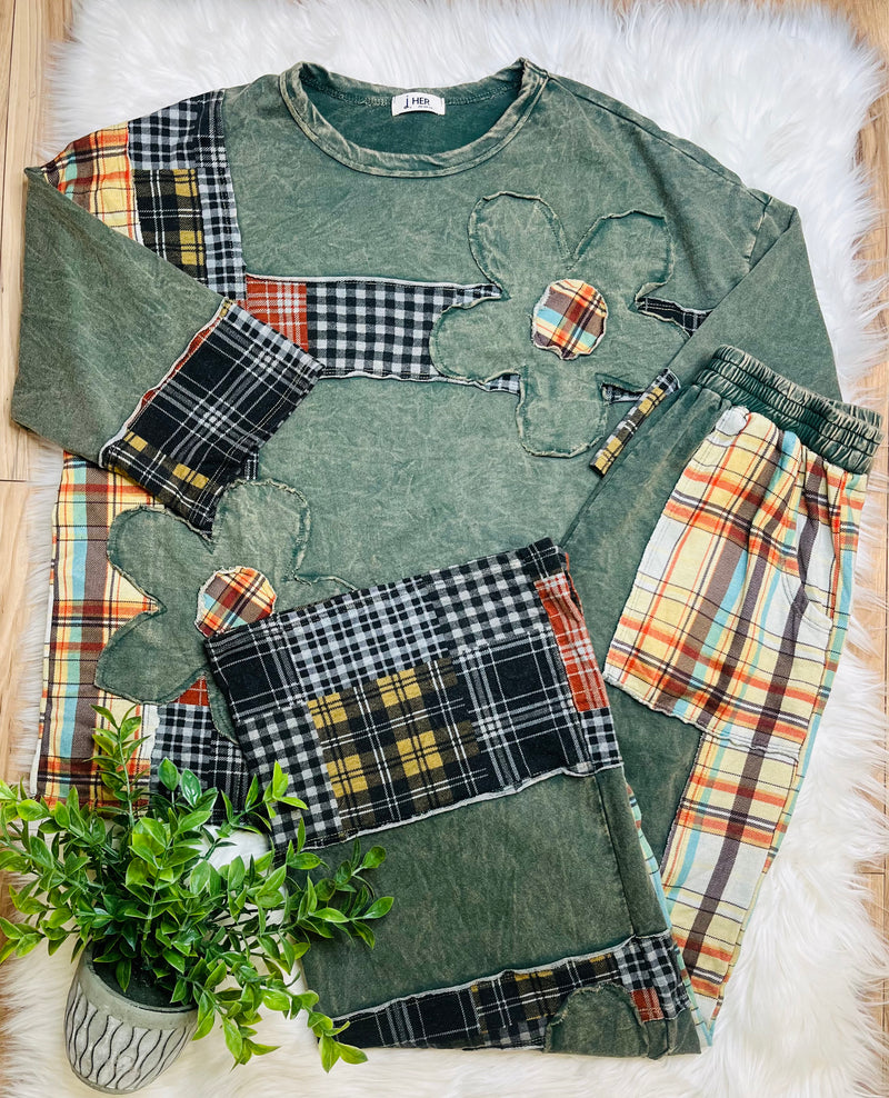 J Her Daisy Patchwork Pant Set