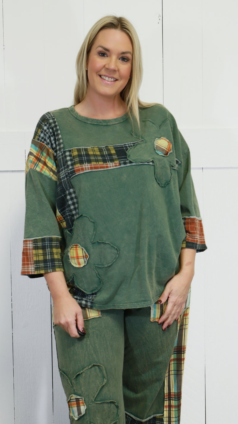 J Her Daisy Patchwork Pant Set