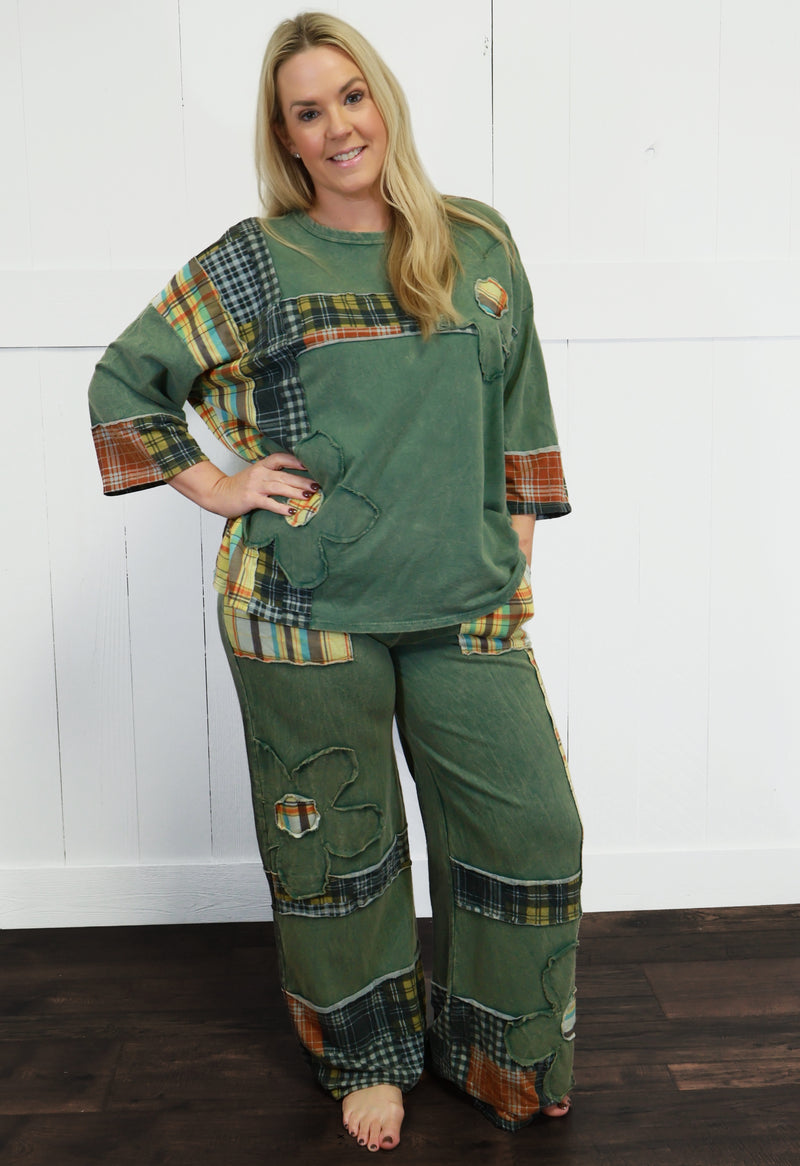 J Her Daisy Patchwork Pant Set