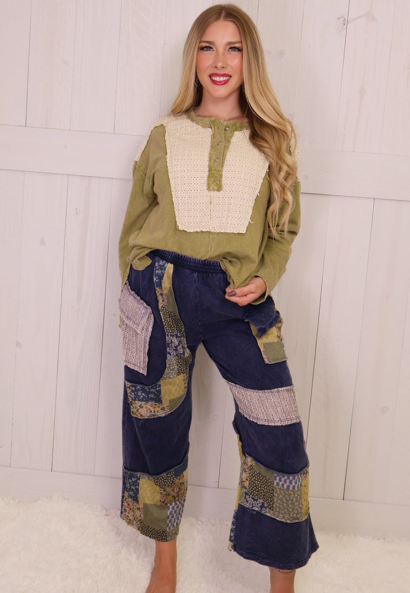 J.Her Patchwork Lace top Acid Was Set