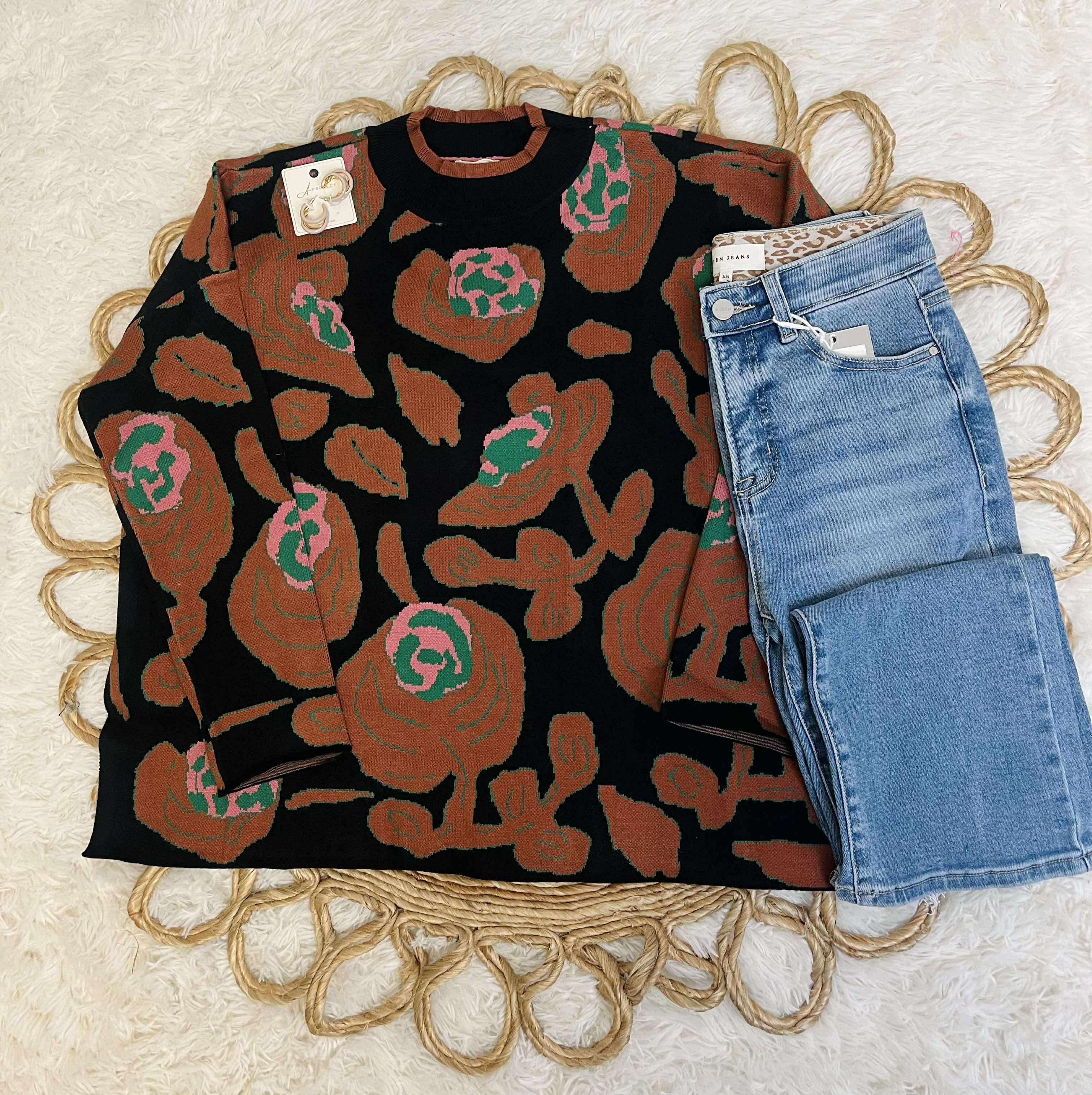 Jodifl Cheetah Mock Neck Sweater Women’s
