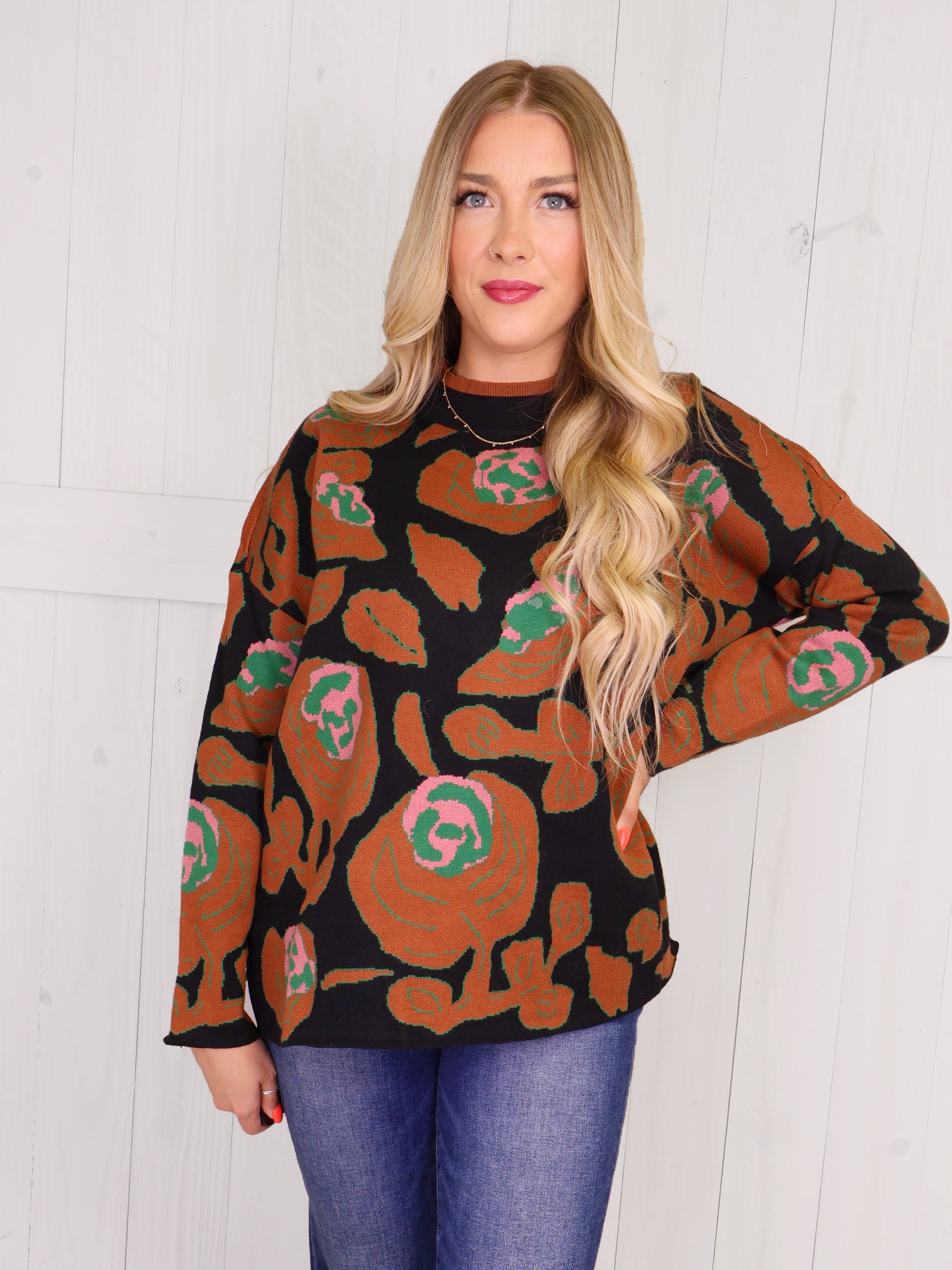Jodifl Cheetah Mock Neck Sweater Women’s