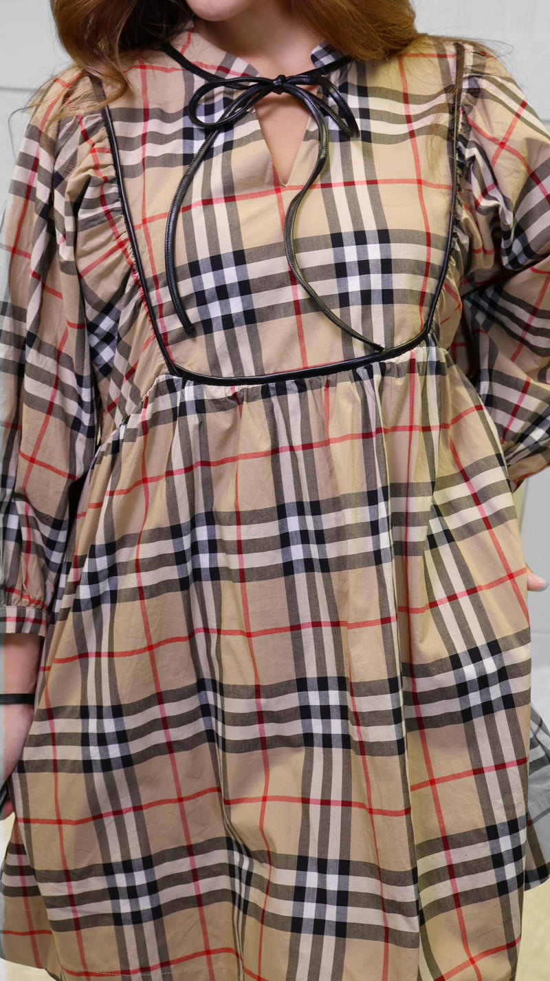 Jodifl Plaid Taupe Dress