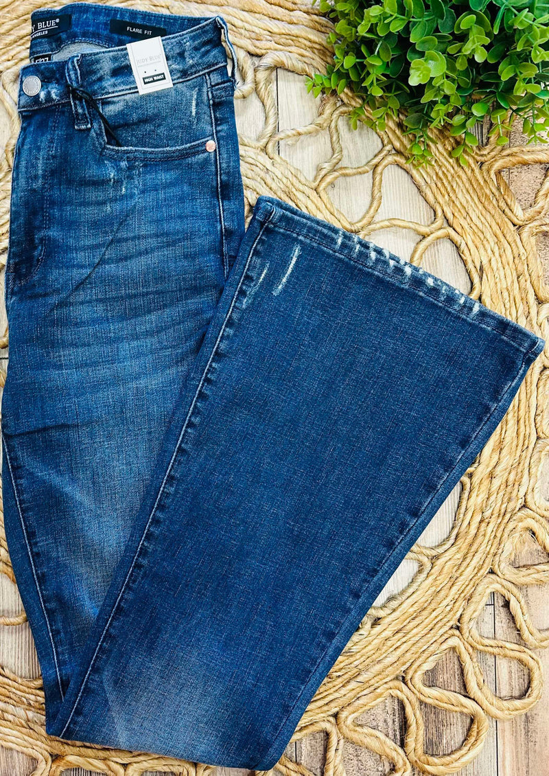 Judy Blue Flared Dark Jeans 88383 - Mini Mee Boutique