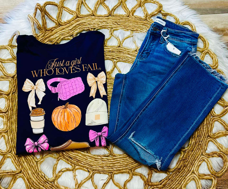 Just a Girl Who Loves Fall Simply Southern Long Sleeve Tee