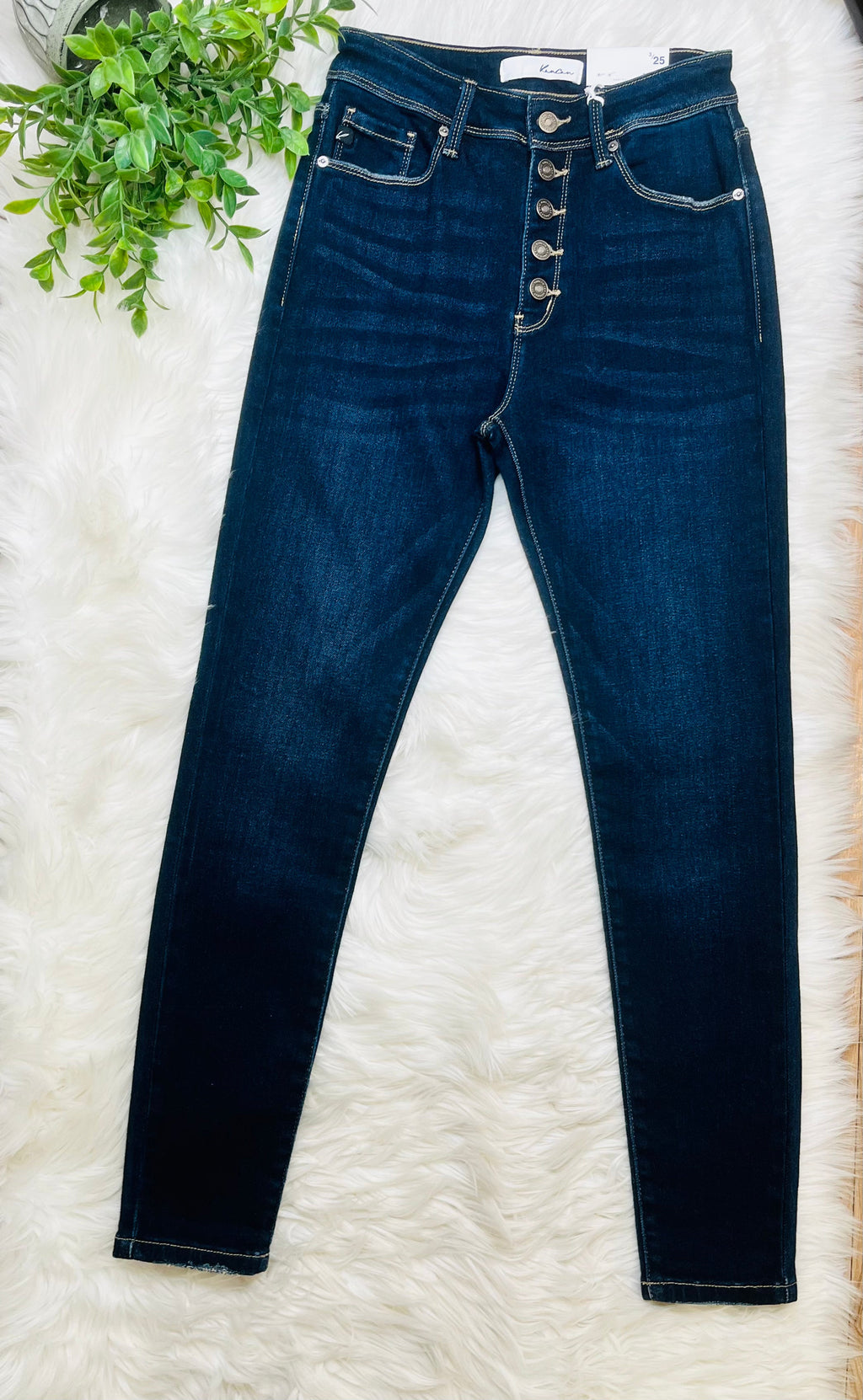 Kancan Button Fly High Rise Skinny Jeans