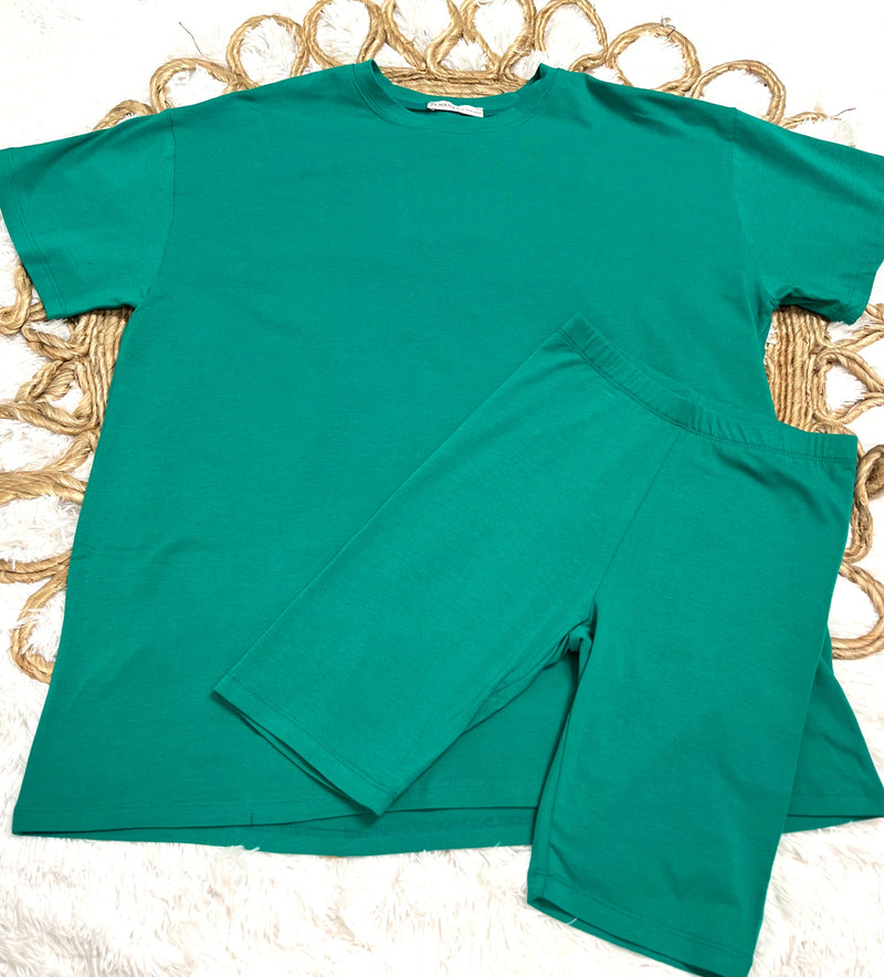 Kelly Green Zenana Biker Short Set