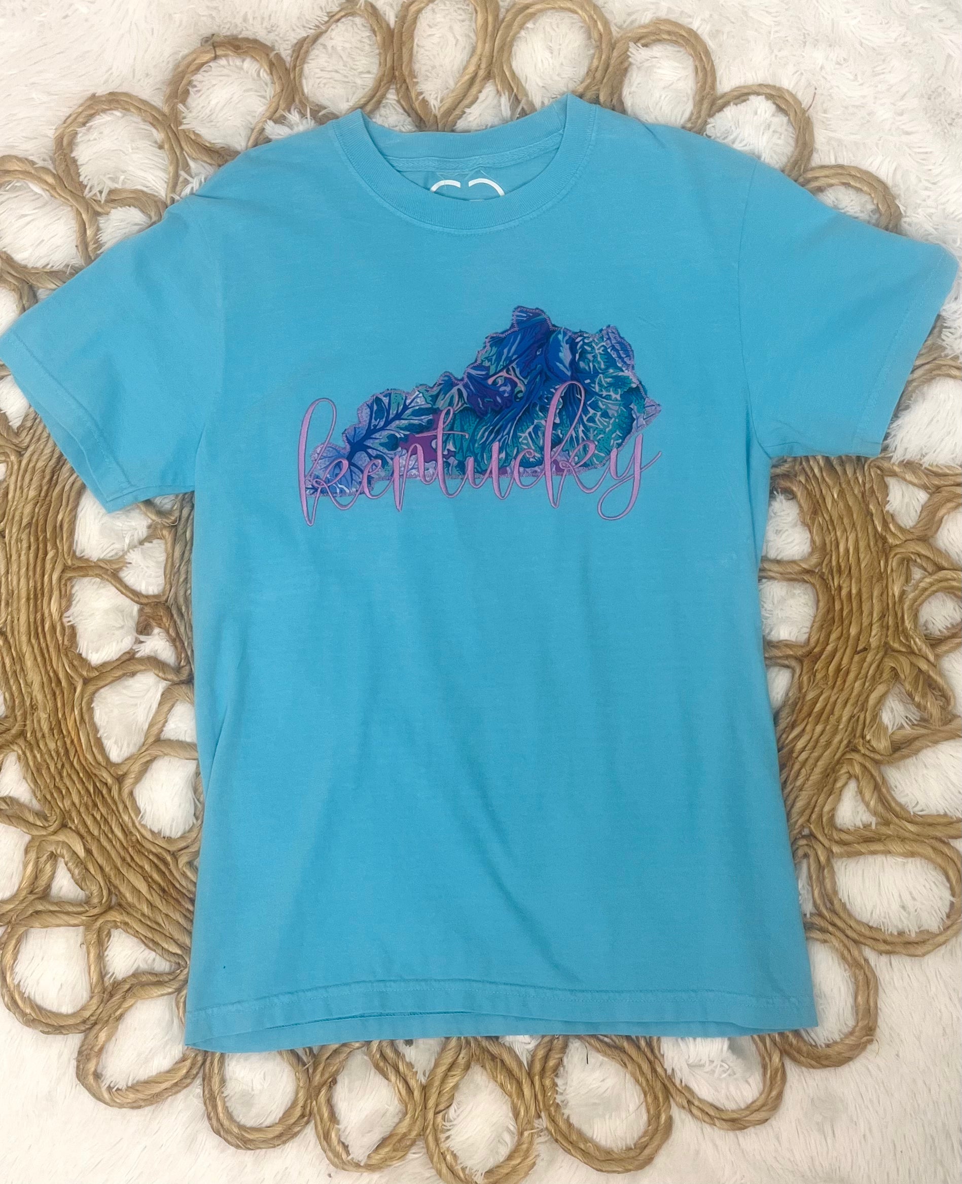 Kentucky State Embroidered Graphic Tee Women's