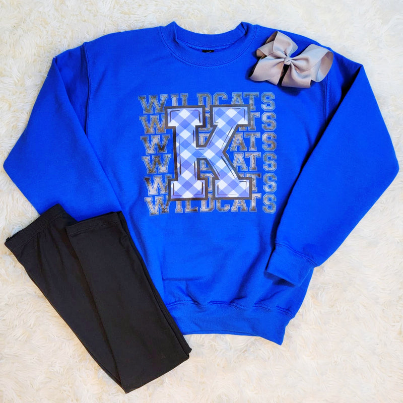 Kids Kentucky Wildcat Crewneck - Mini Mee Boutique