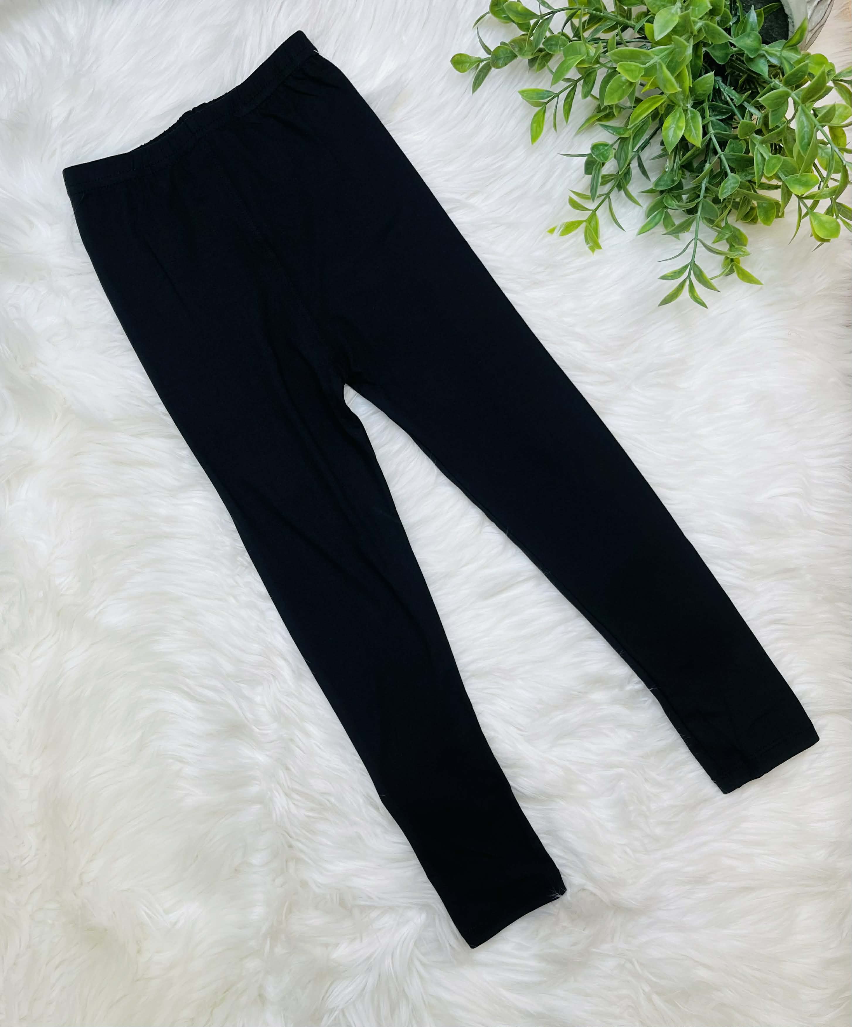 Kids Butter Soft Stretch Leggings- in Color Black