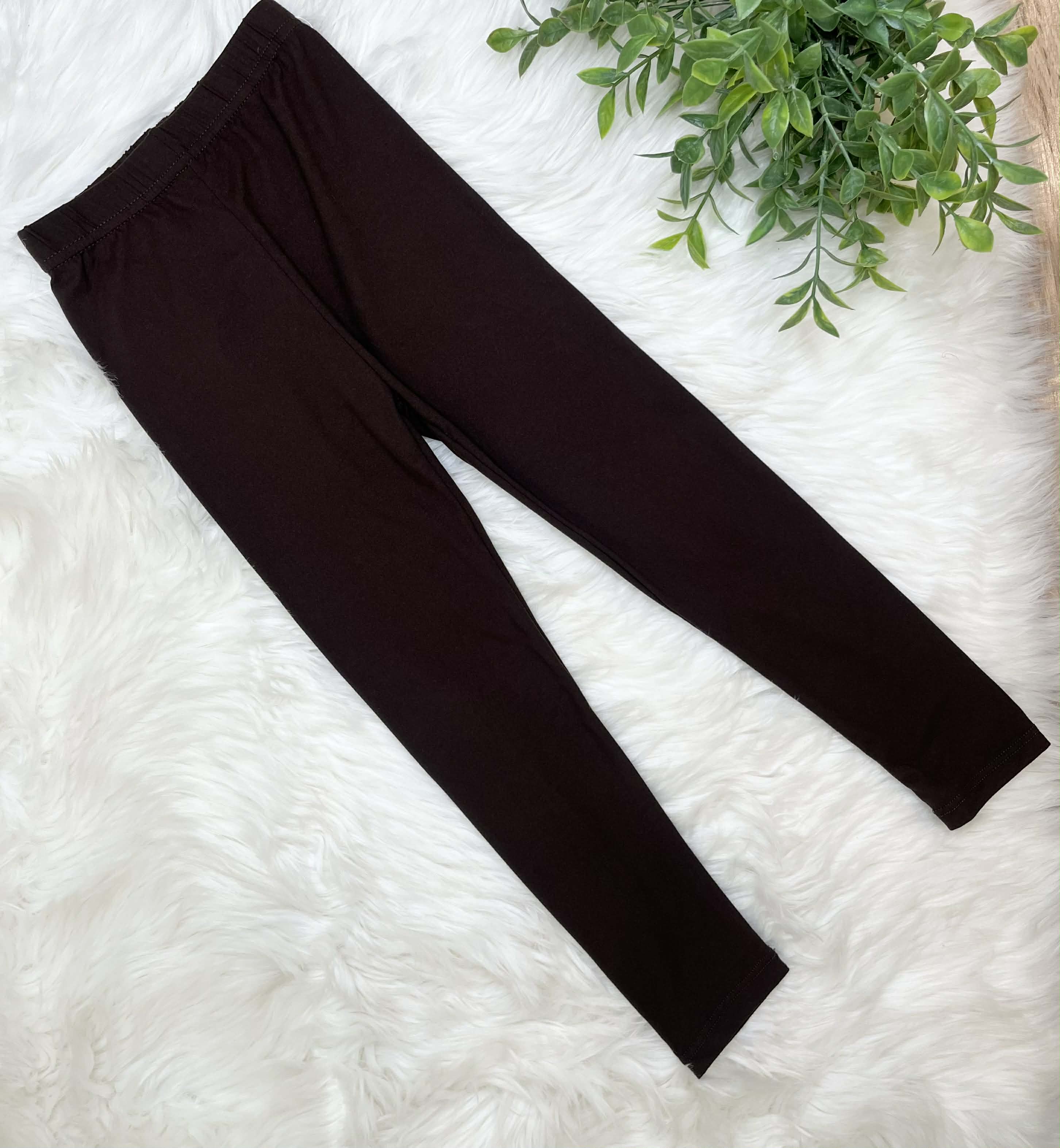 Kids Butter Soft Stretch Leggings- in Color Brown