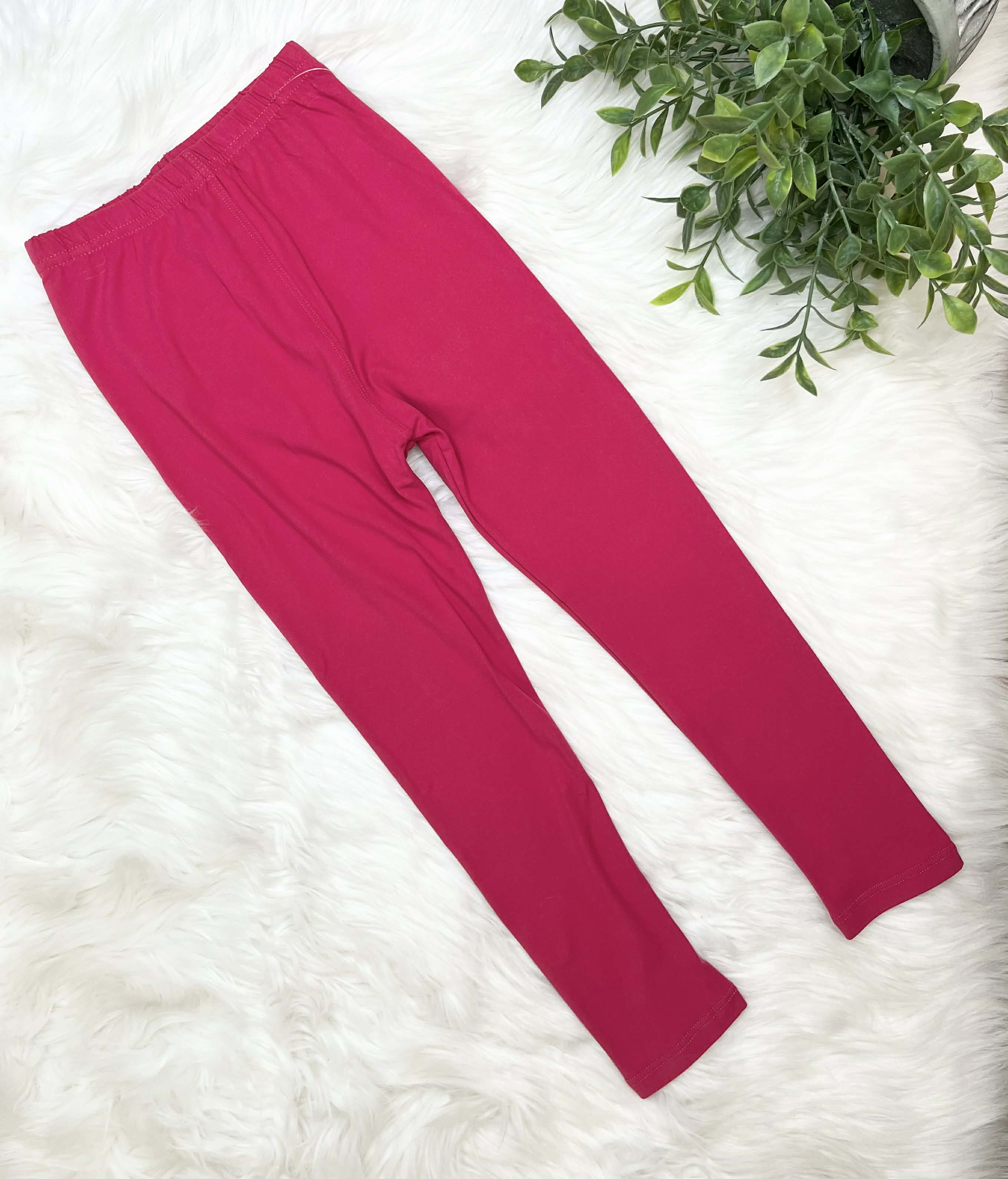 Kids Butter Soft Stretch Leggings- in Color 
Fuchsia