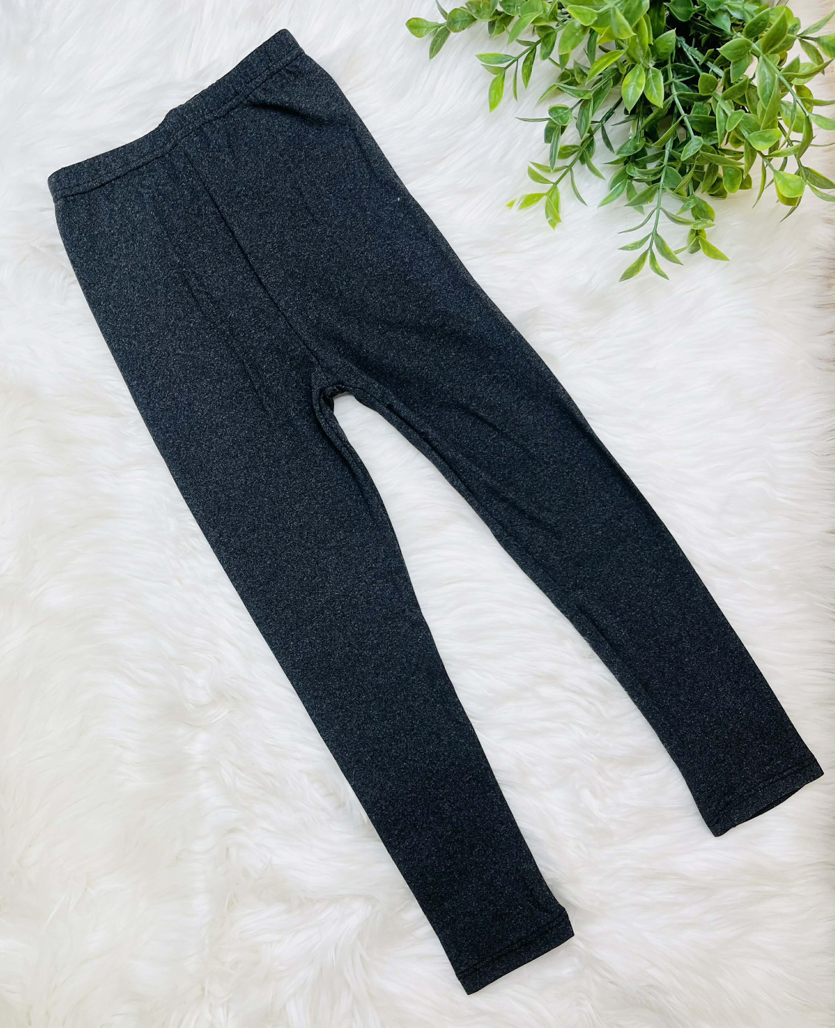 Kids Butter Soft Stretch Leggings- in Color Heather Dark Charcoal