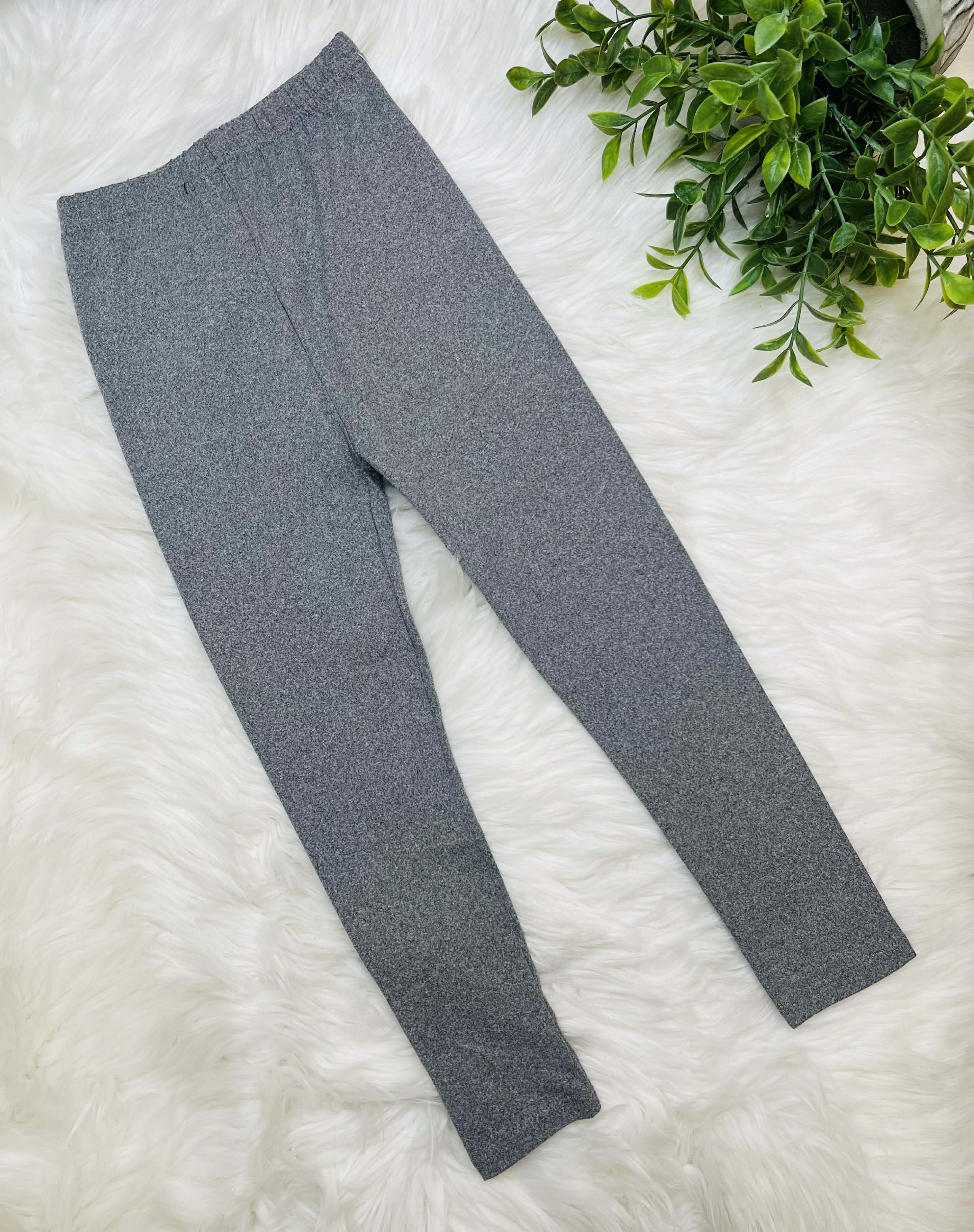 Kids Butter Soft Stretch Leggings- in Color Heather Grey