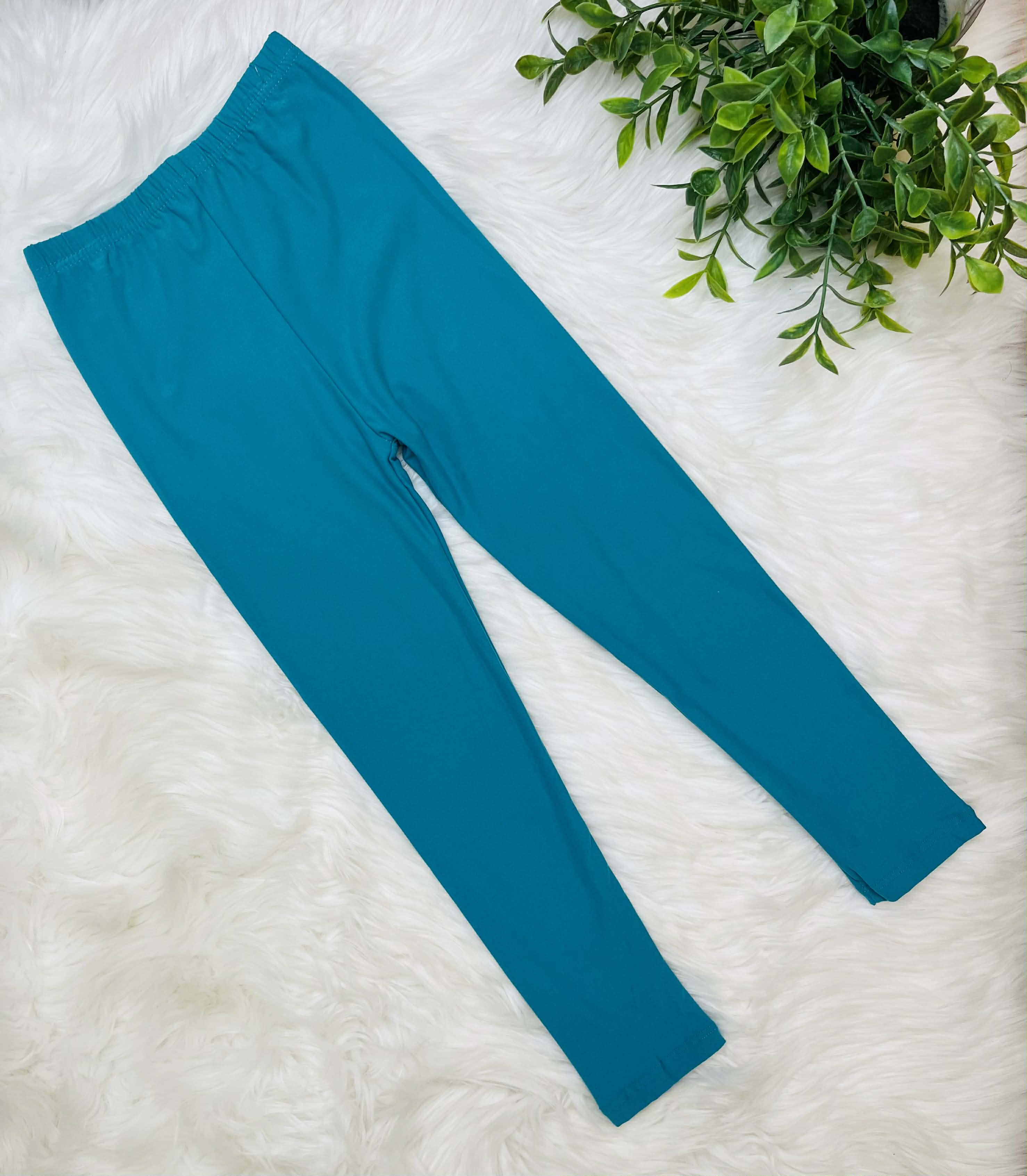 Kids Butter Soft Stretch Leggings- in Color 
Jade
