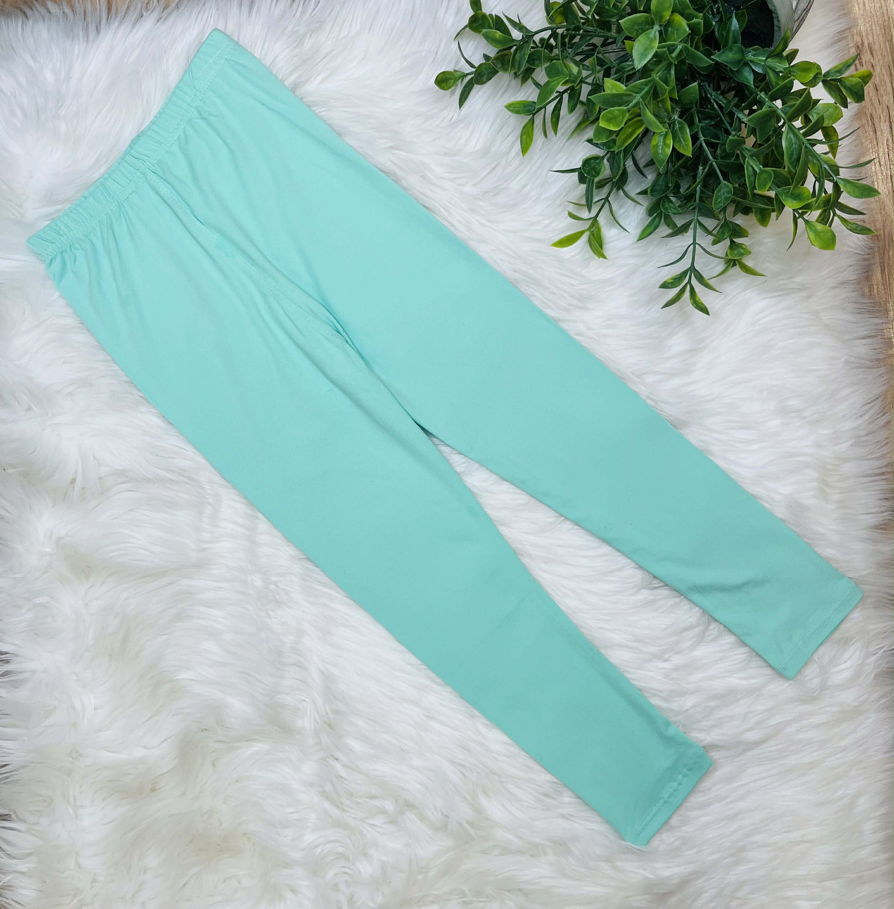 Kids Butter Soft Stretch Leggings- in Color 
Mint