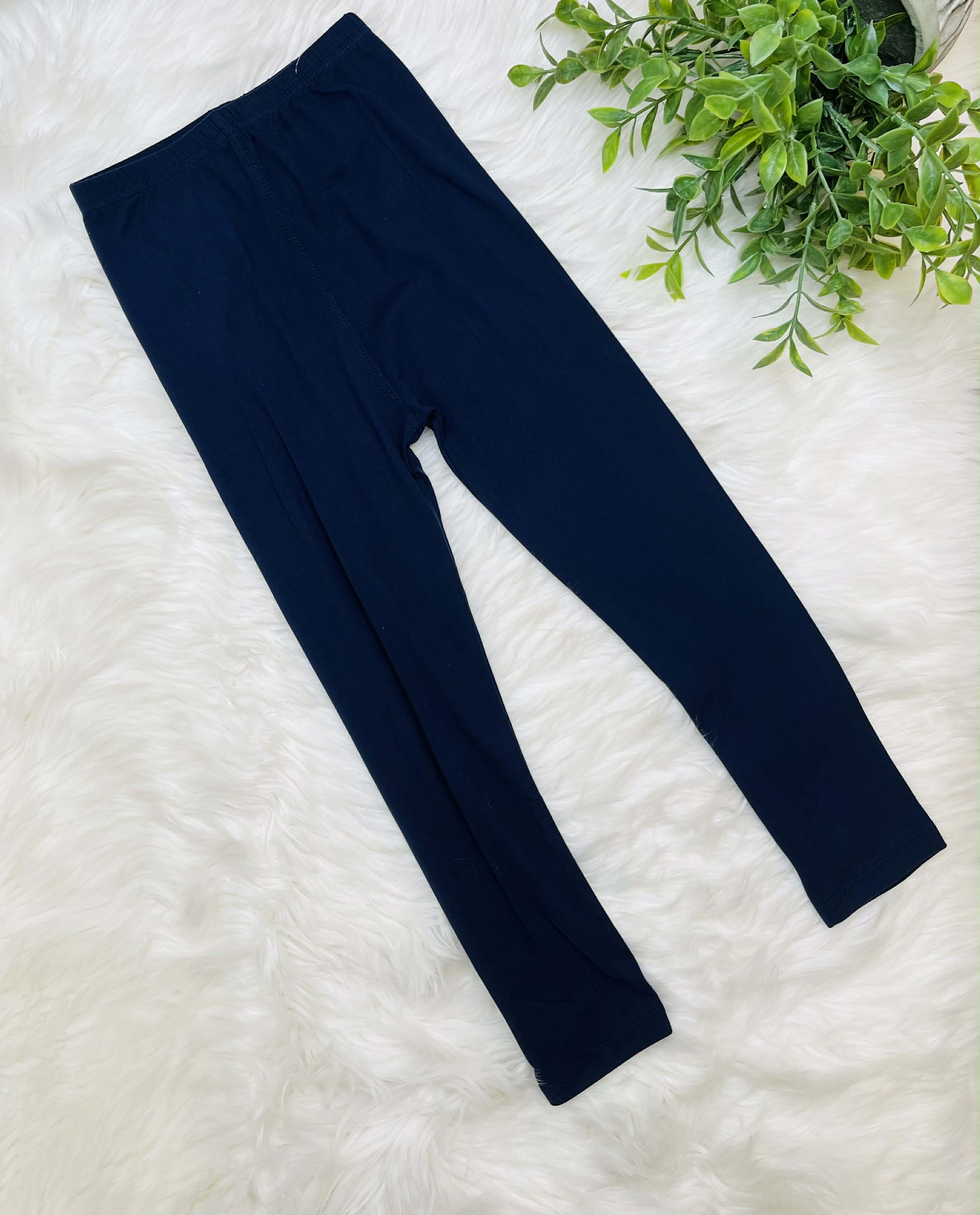Kids Butter Soft Stretch Leggings- in Color Navy