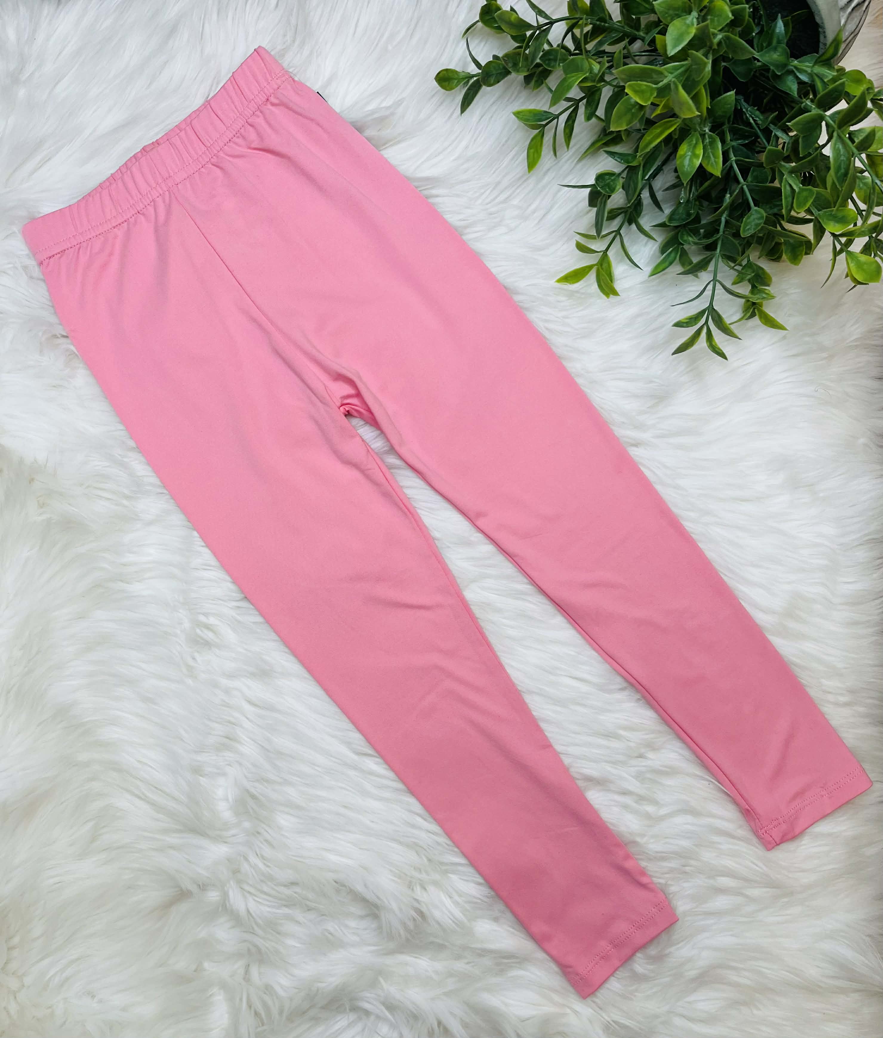 Kids Butter Soft Stretch Leggings- in Color Pink