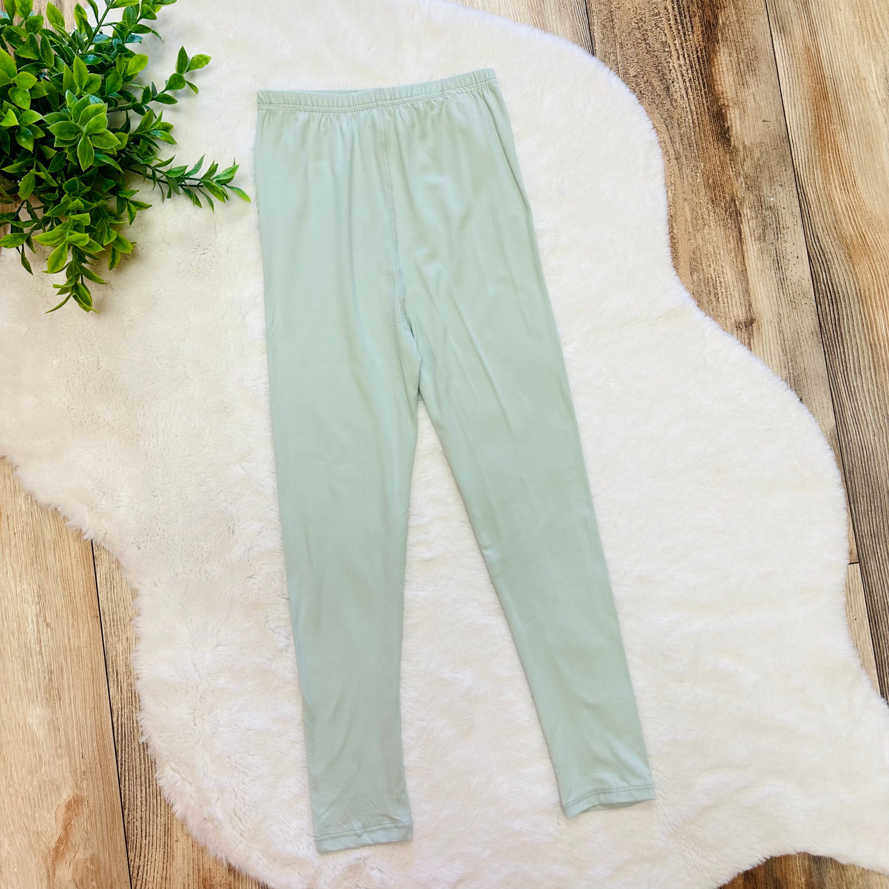 Kids Butter Soft Stretch Leggings- in Color Seafoam