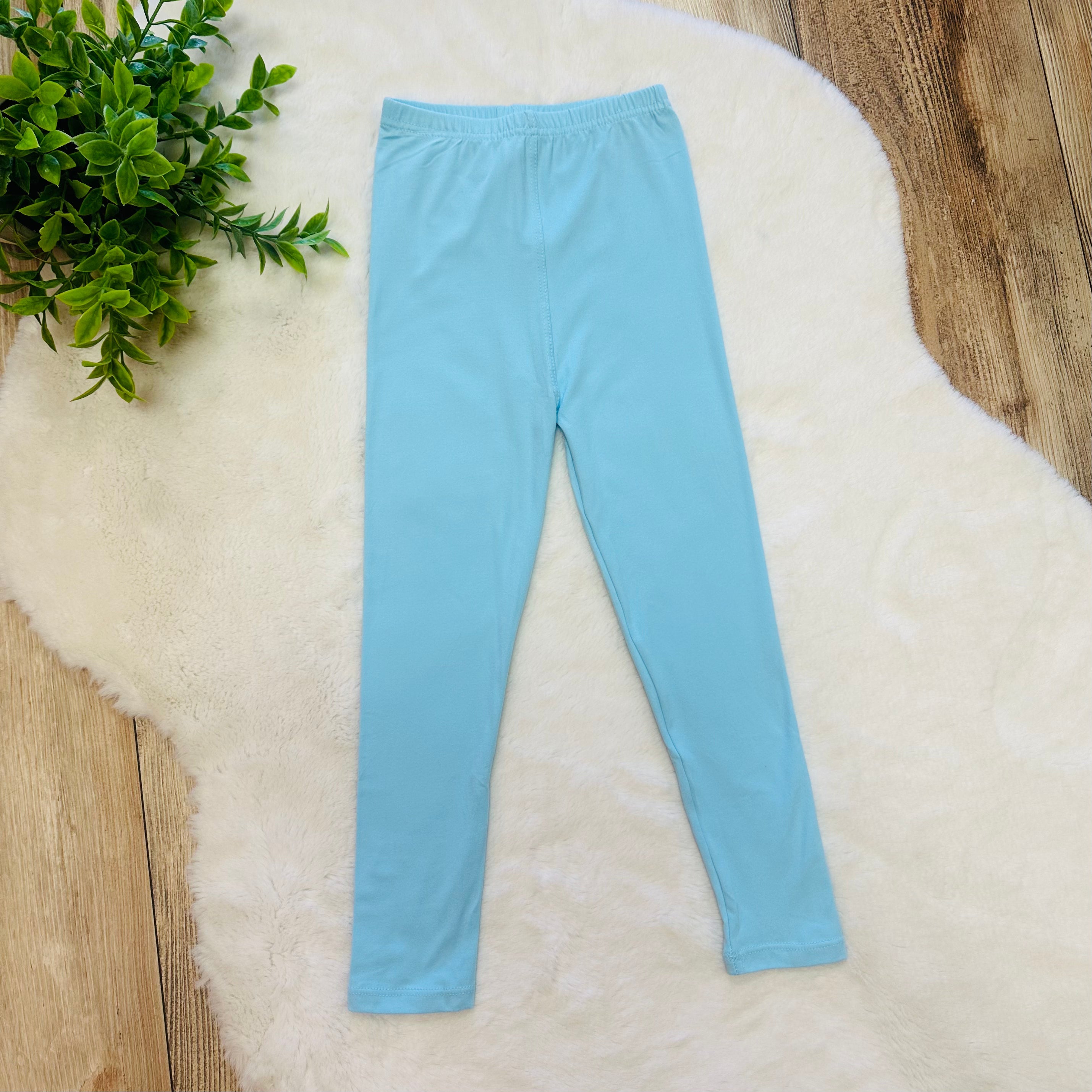 Kids Butter Soft Stretch Leggings- in Color 
Sky Blue