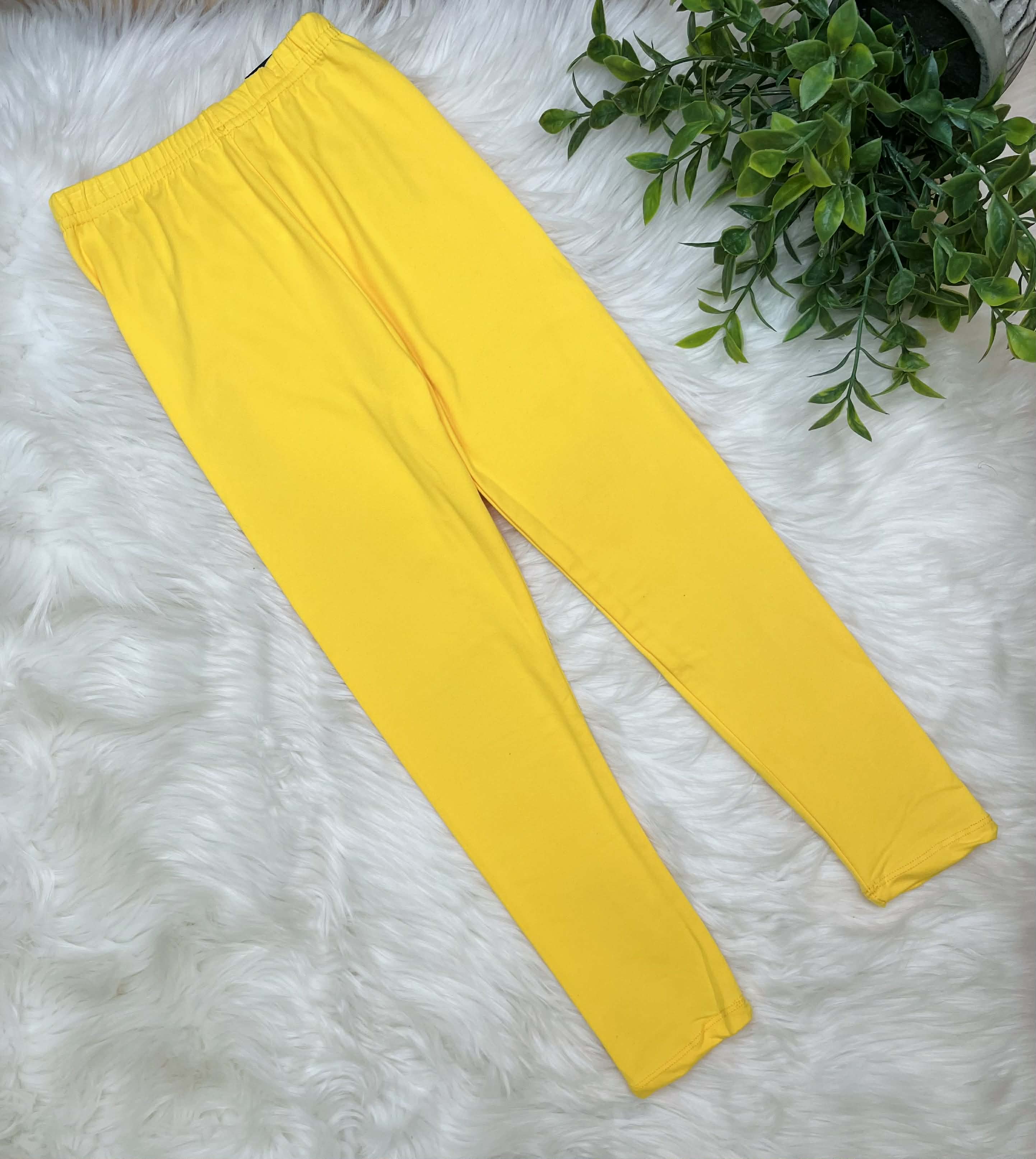 Kids Butter Soft Stretch Leggings- in Color Yellow