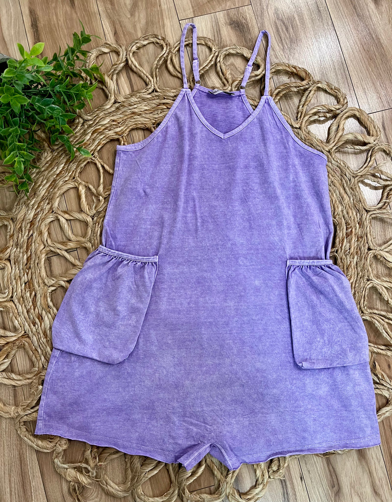 Lavender Pocket Romper