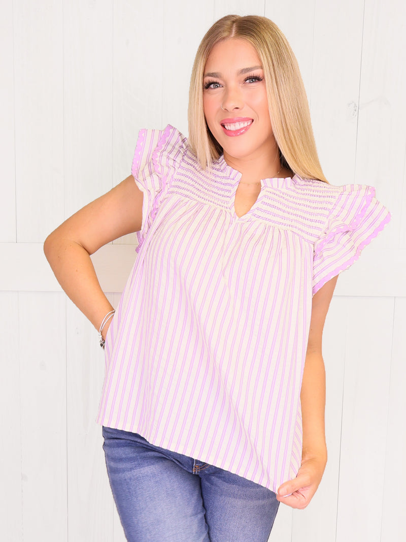 Lavender Stripe Top