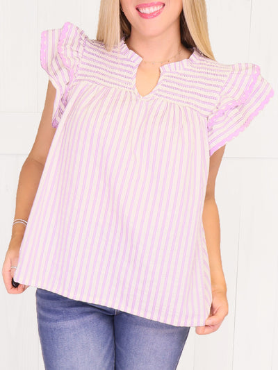 Lavender Stripe Top
