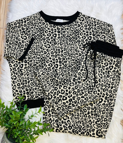 Leopard Jacquard two Piece Set