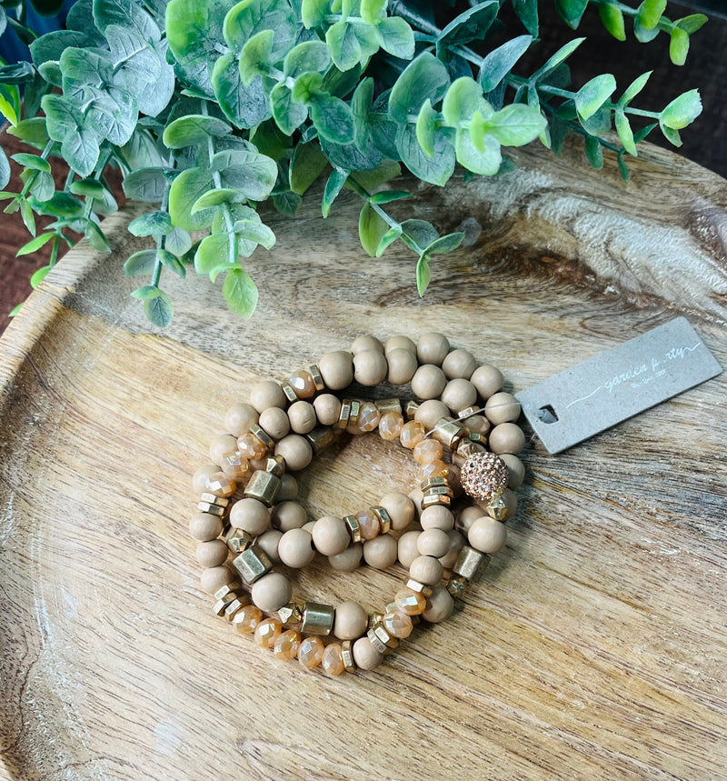 Light Brown Bracelet Stack