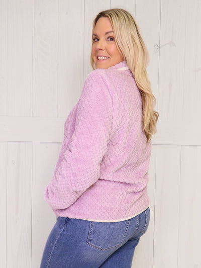 Lilac Simply Southern Sherpa Pullover Sweater