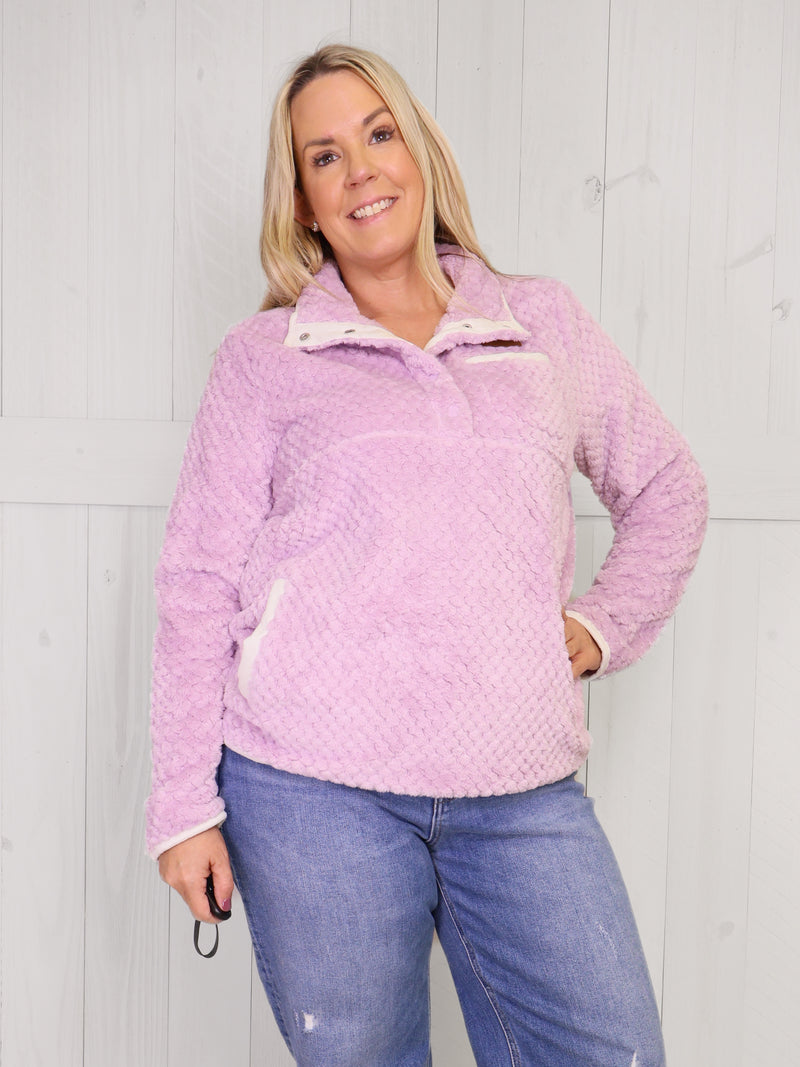 Lilac Simply Southern Sherpa Pullover Sweater