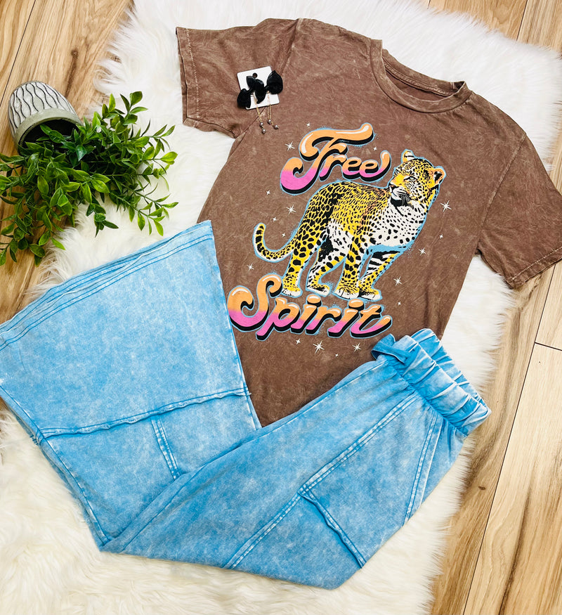 Lotus Free Spirit Leopard Graphic Tee