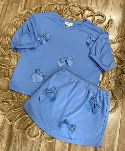 Women's Periwinkle Bow Skort Set - Mini Mee Boutique