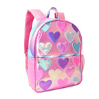 Metallic Heart-Patched Large Backpack with Pencil Pouch - Mini Mee Boutique