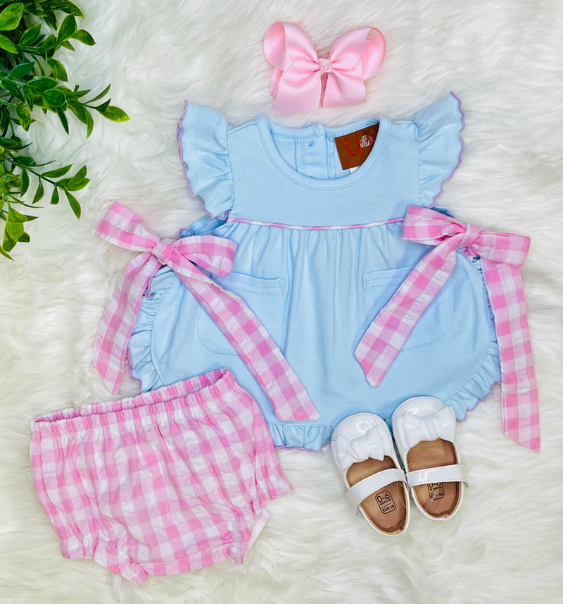 Millie Jay Blue and Pink Bloomer Set Girls