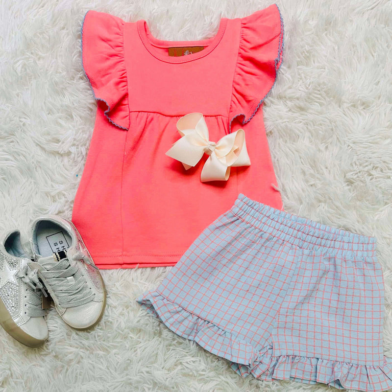 Millie Jay Coral Short Girls Set