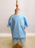 Millie Jay Light Blue Baby Seersucker Short Outfit Boys