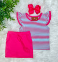 Millie Jay Pink and Aqua Skort Outfit Set Girls