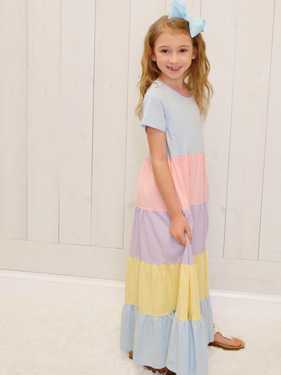 Millie Jay Spring Pastel Maxi Dress Girls