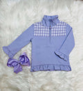 Milly Jay Lavender Gingham Pullover Girls Sweater