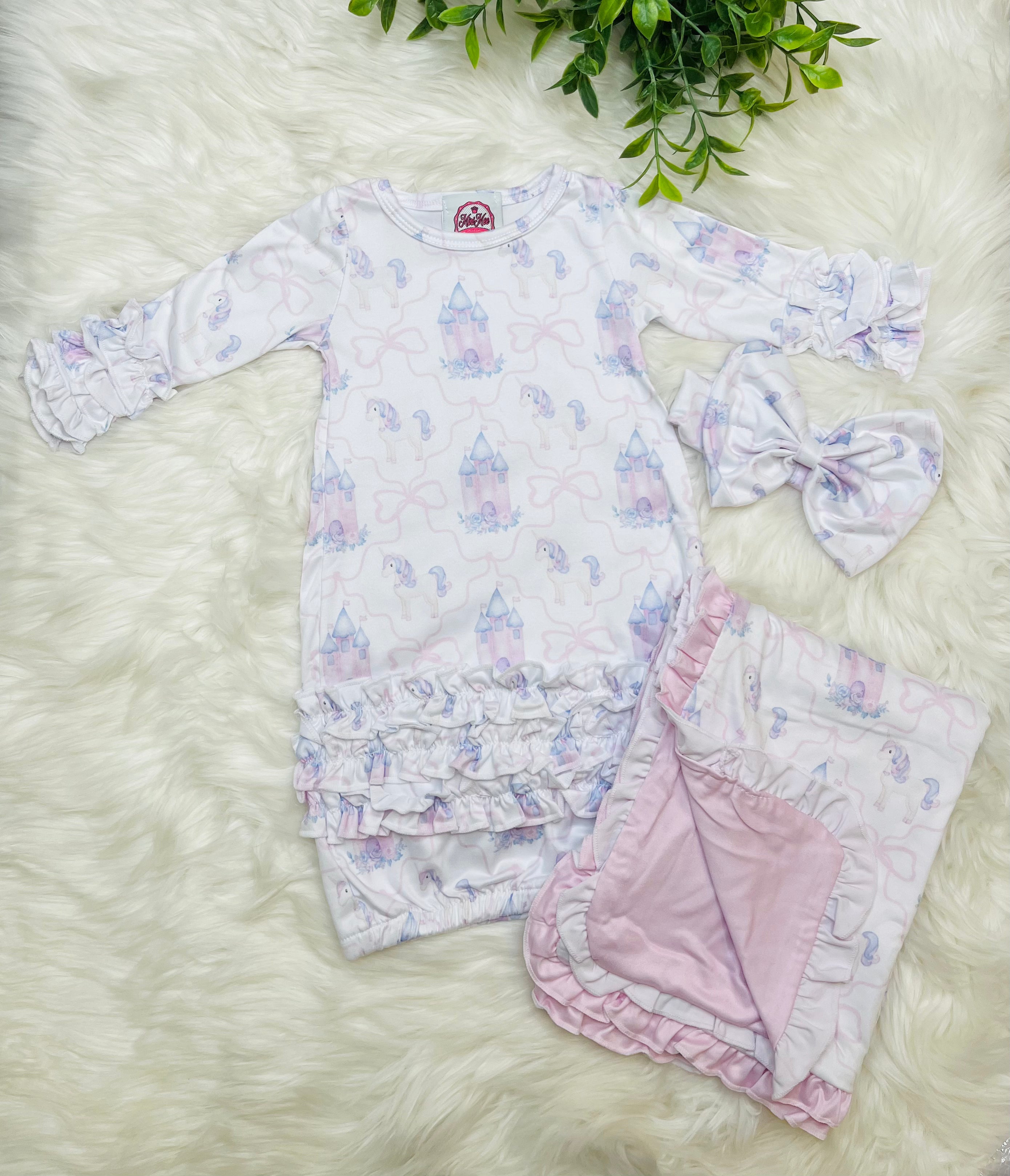 Mini Mee 3 Piece Unicorn Gown Set