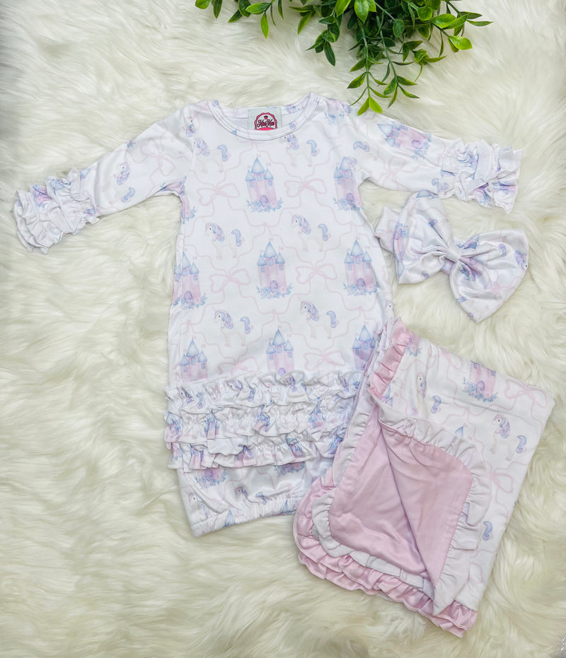 Mini Mee 3 Piece Unicorn Gown Set