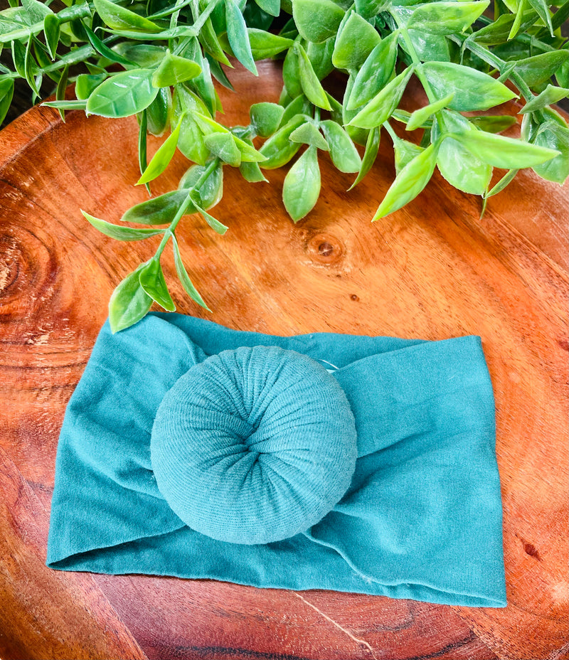 Mini Mee Teal Donut bow