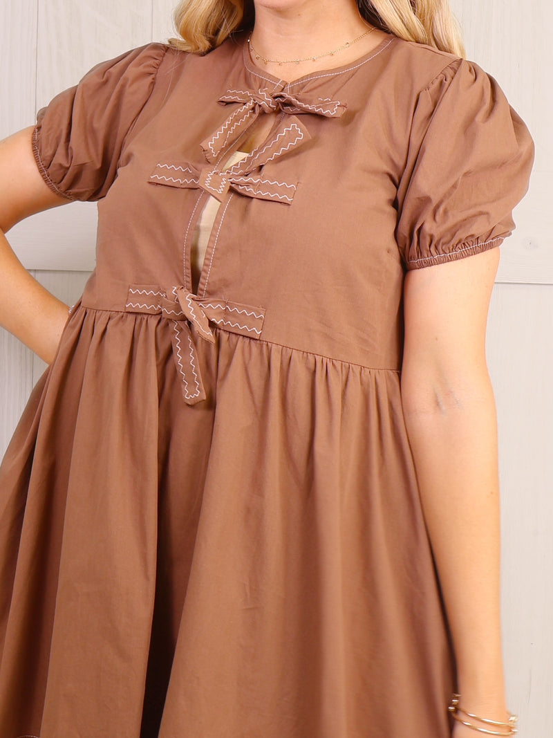 Mocha Bow Tie Dress