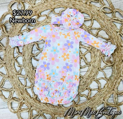 Multicolor Daisy Gown and Headband - Mini Mee Boutique