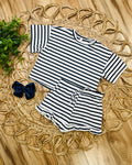 Navy Striped Short Set by Good Girls Outfit