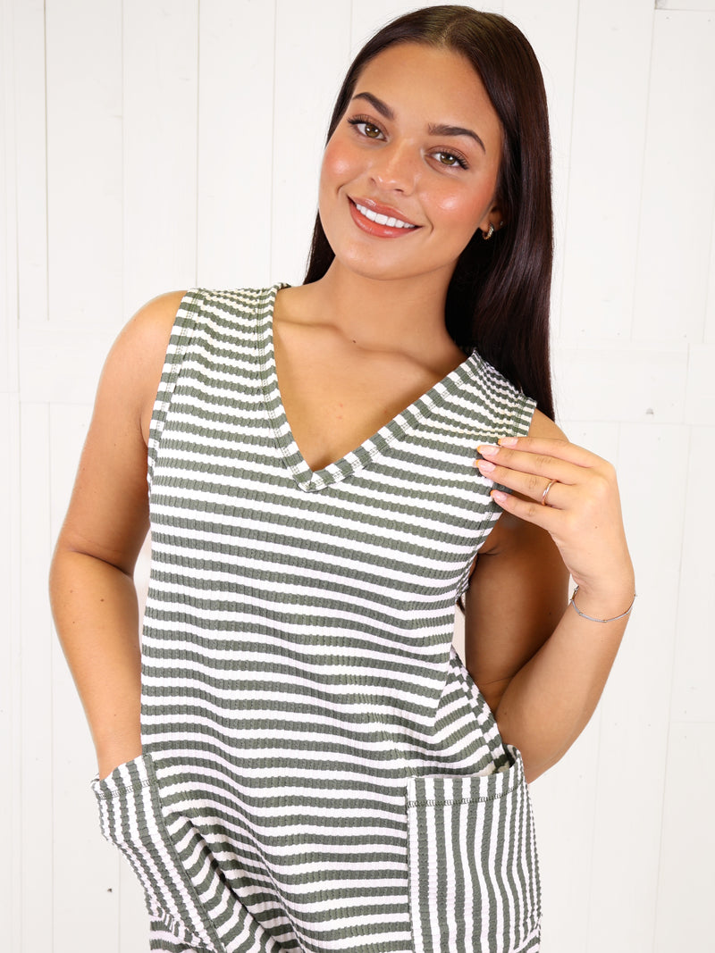 Olive Pocket Romper